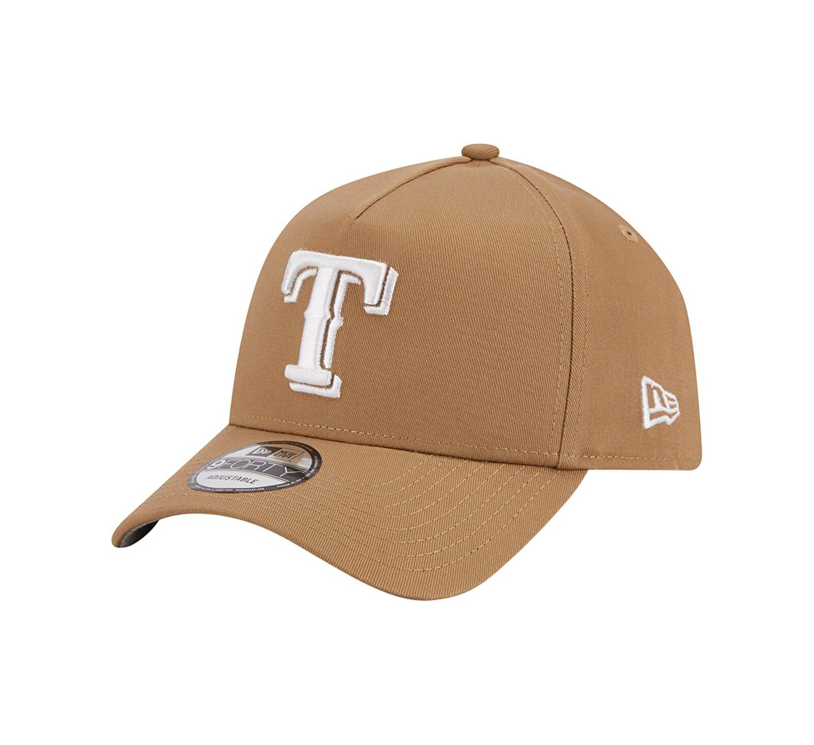 Men's New Era Khaki Texas Rangers A-Frame 9FORTY Adjustable Hat