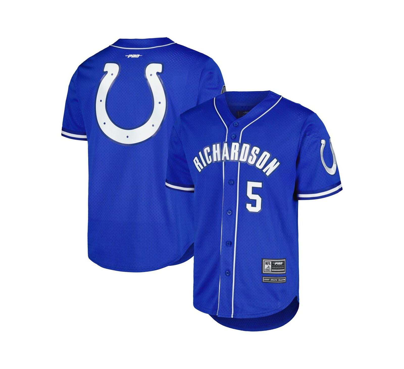 Мужская футболка Pro Standard Anthony Richardson Royal Indianapolis Colts Mesh Baseball Button-Up