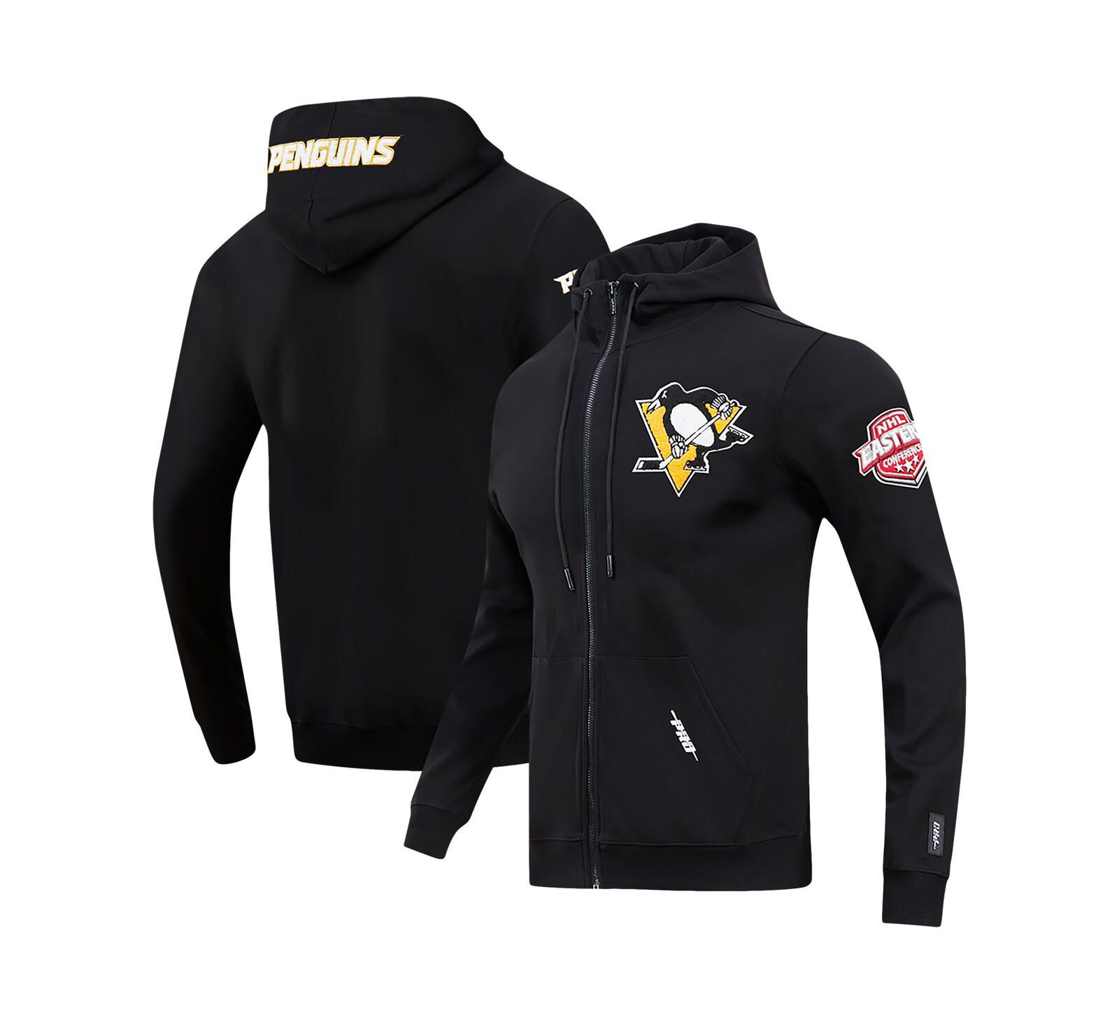 Men's Pro Standard Black Pittsburgh Penguins Classic Chenille Full-Zip Hoodie Jacket
