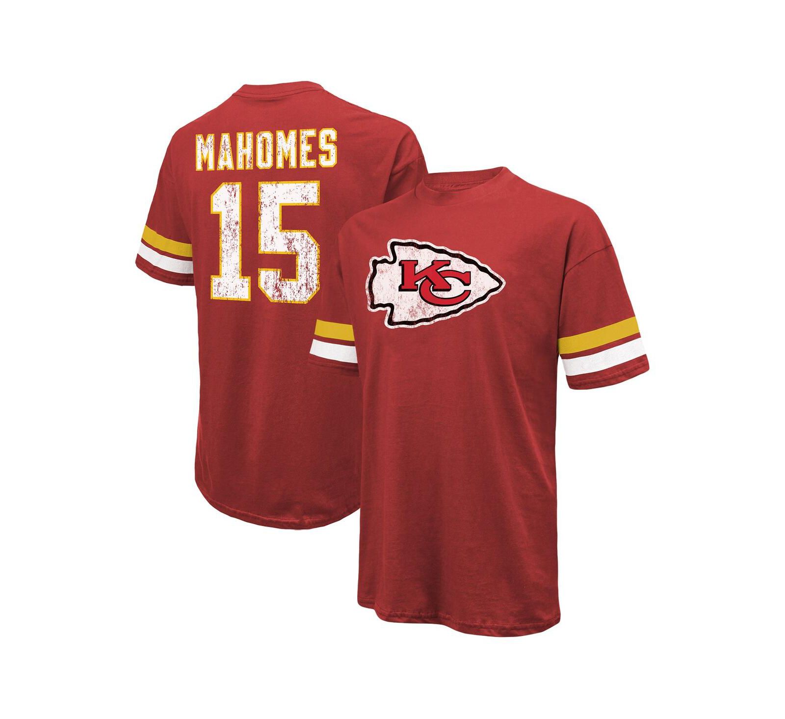 Мужская футболка Majestic Threads Red Patrick Mahomes Kansas City Chiefs Name and Number Oversize Fit