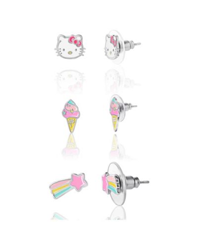 Sanrio Hello Kitty Star, Ice cream Stud Earrings Set - 3 Pairs, Officially Licensed
