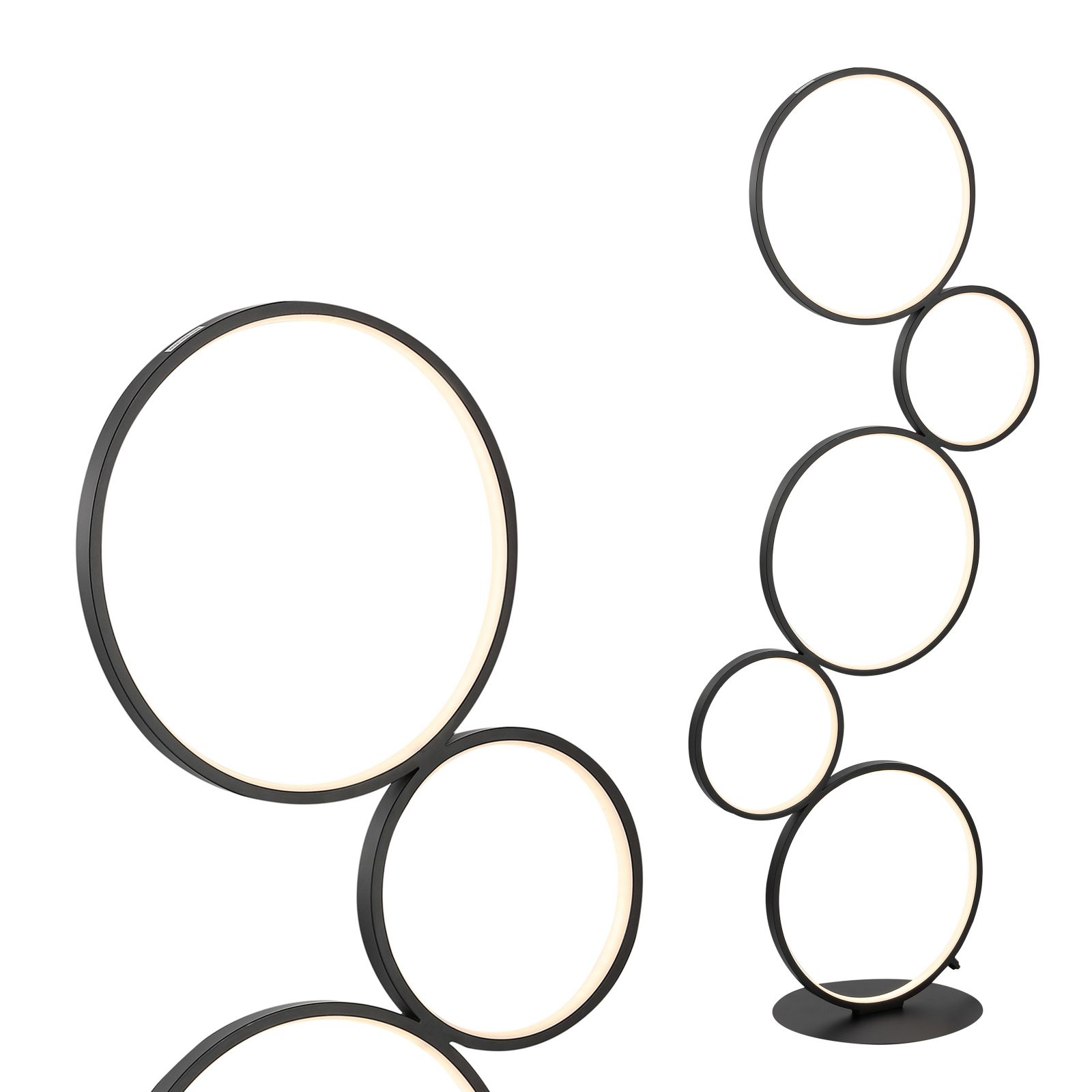Pluto Stacked Circles Contemporary Modern Ironaluminum Integrated LED Floor Lamp