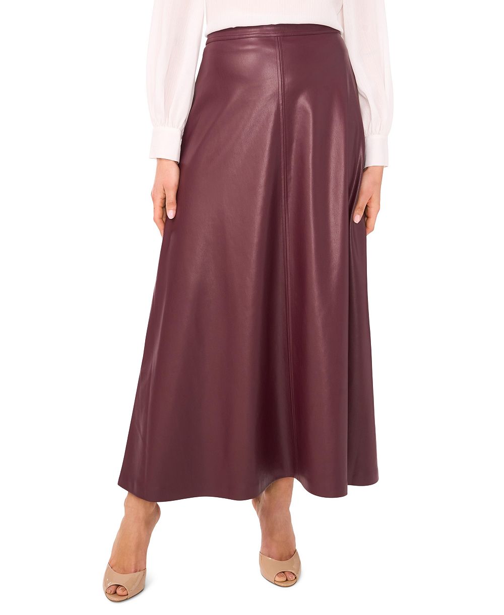 Vince Camuto Women's Faux-Leather Seamed Maxi Skirt