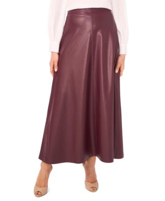 Vince Camuto Women's Faux-Leather Seamed Maxi Skirt