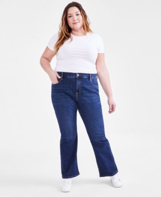 Style & Co Plus Size Mid-Rise Curvy Bootcut Jeans, Exclusively at Macy's