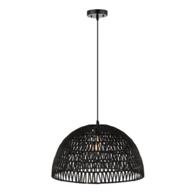 Jonathan Y подвесной LED светильник Campana Bohemian Modern Woven Rattaniron