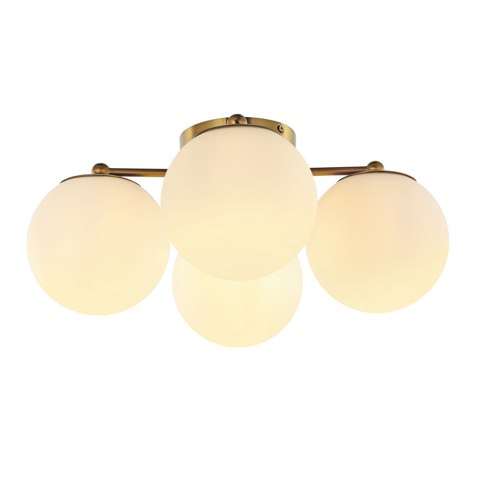 Orly Bohemian Farmhouse Ironfrosted Glass LED Semi Flush Mount
