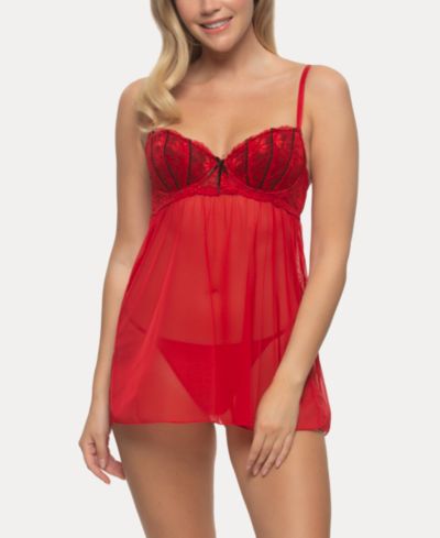 Женский комплект Jezebel Women's Wish Mesh and Lace Babydoll Set