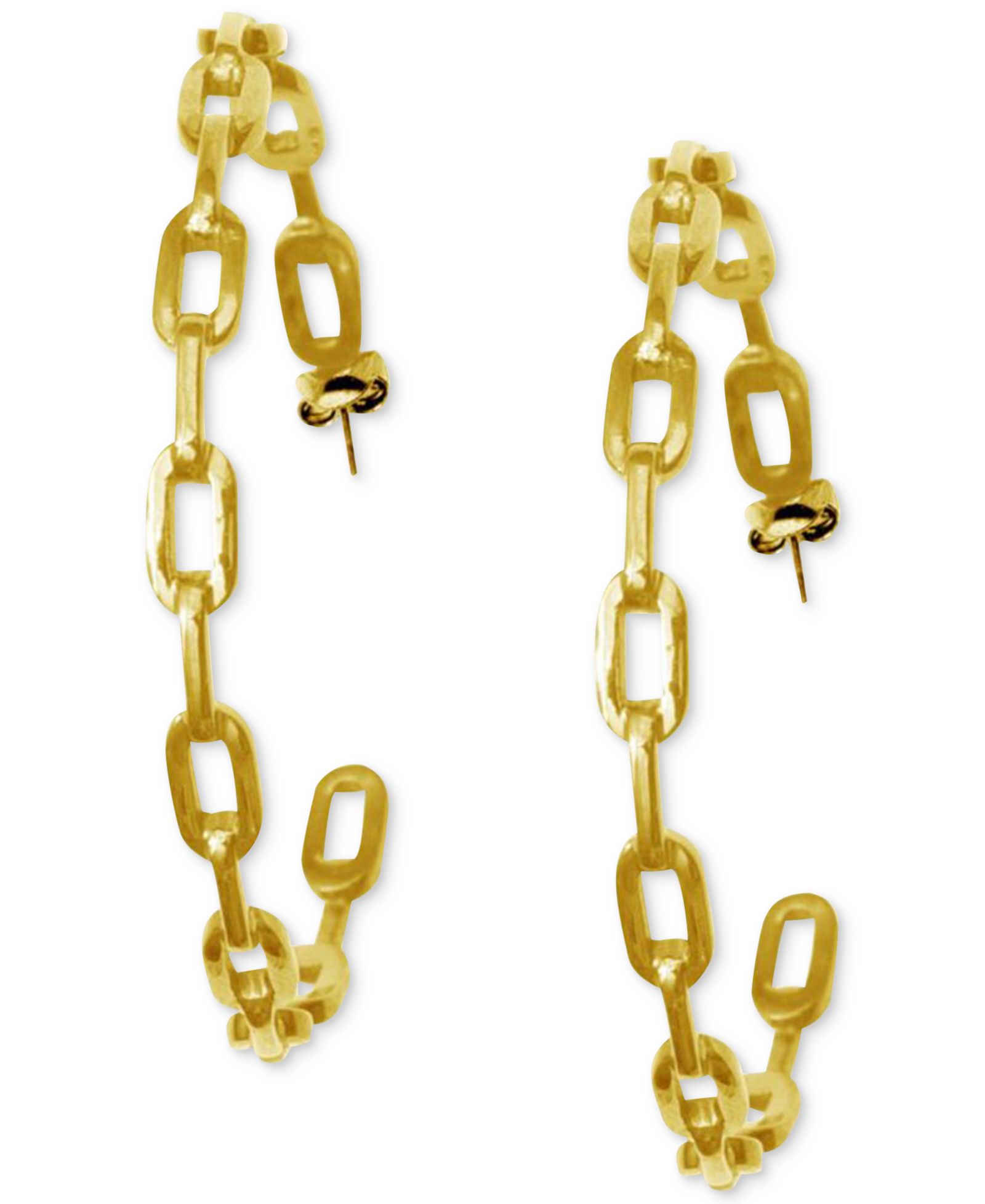 ADORNIA 14k Gold-Plated Large Link Hoop Earrings, 2.5"