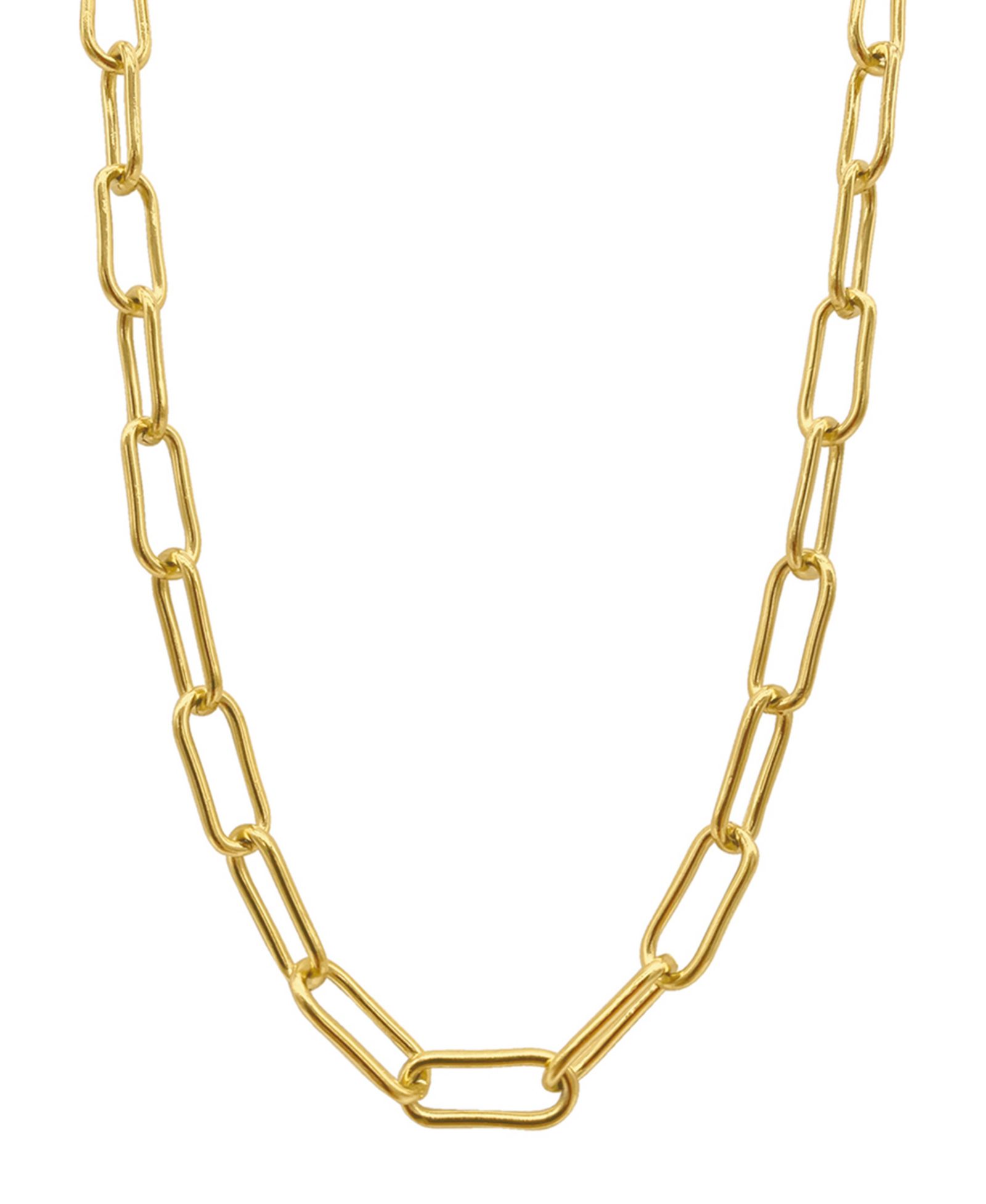 ADORNIA ожерелье с широкой массивной цепью Paperclip из позолоченного золота 14k 18"