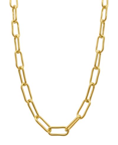 ADORNIA ожерелье с широкой массивной цепью Paperclip из позолоченного золота 14k 18"