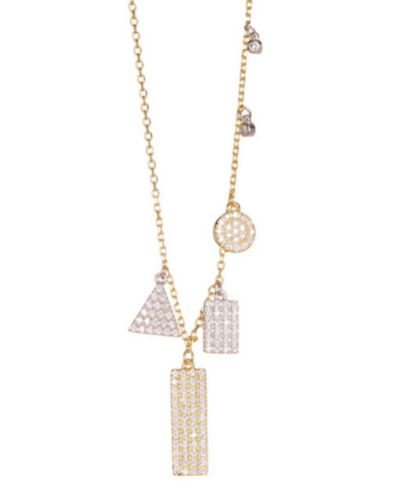 Колье ADORNIA 14k Gold-Plated Multi Shape Crystal, 16" + 2" extender