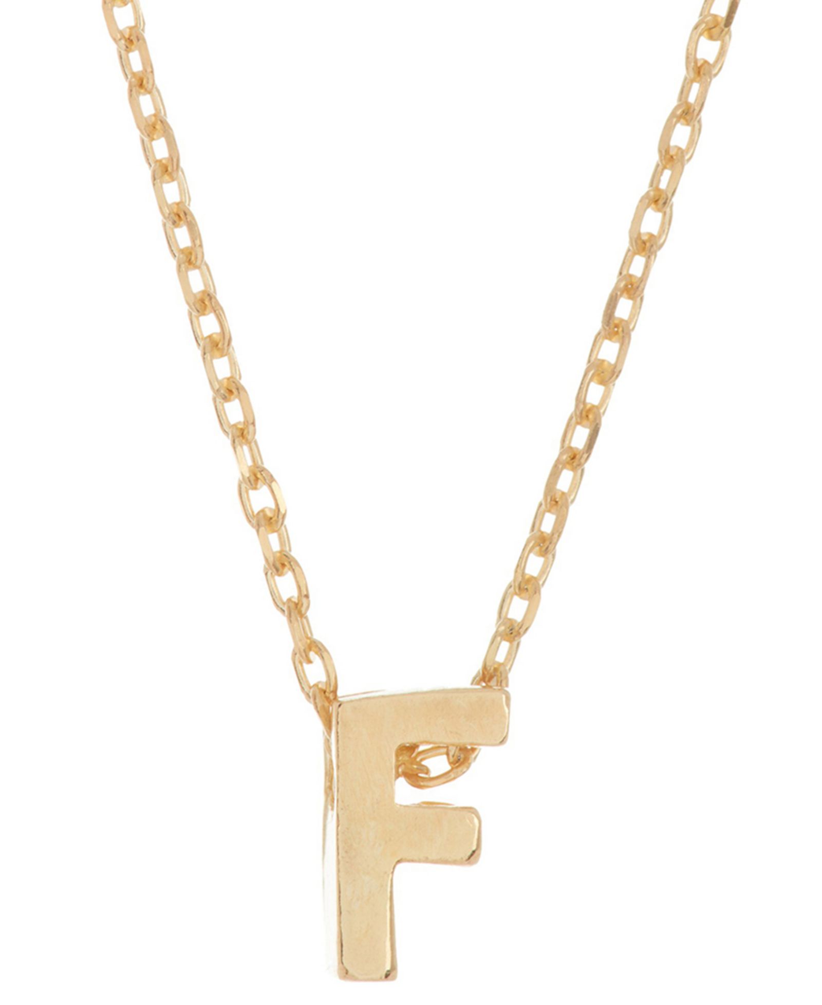 ADORNIA 14k Gold-Plated Mini Initial Pendant Necklace, 16" + 2" extender