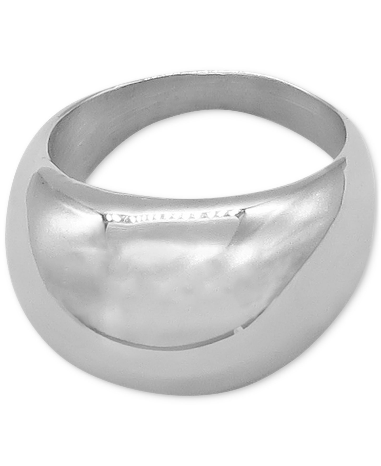 ADORNIA Silver-Tone Water-Resistant Tall Dome Ring