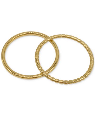 ADORNIA Gold-Tone Water-Resistant Stacking Ring Set
