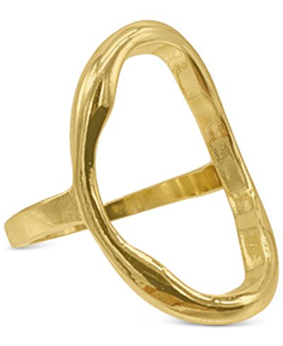 Кольцо ADORNIA Gold-Tone Open Hammered Oval