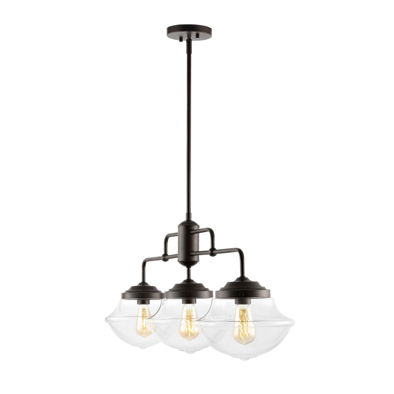 Avery Industrial Farmhouse Rustic Iron/Glass Linear LED Pendant