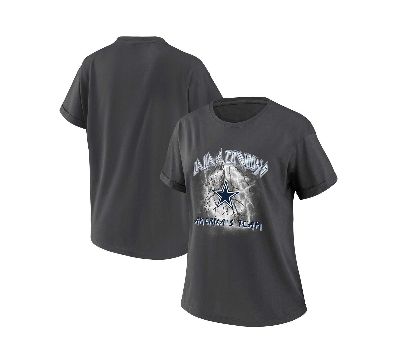 Women's WEAR by Erin Andrews Charcoal Dallas Cowboys Boyfriend T-shirt