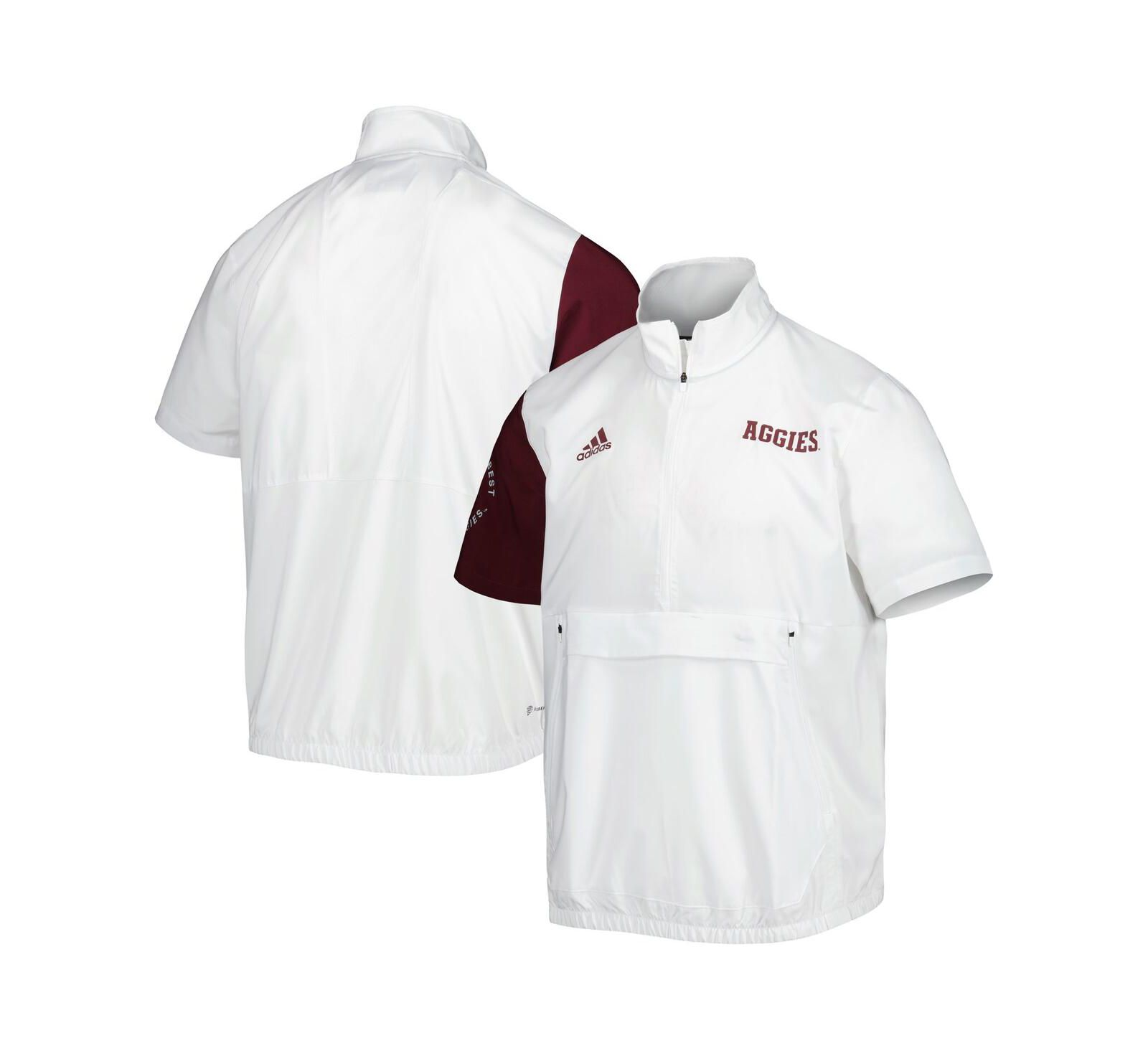 Мужская ветровка adidas White Texas A&M Aggies M STM AEROREADY Quarter-Zip Jacket