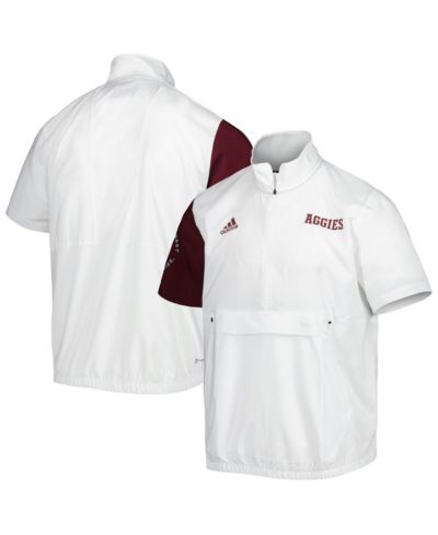 Men's adidas White Texas A&M Aggies M STM AEROREADY Quarter-Zip Jacket