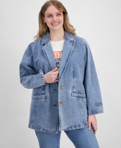 Levi's® Plus Size Denim Long-Sleeve Blazer Jacket