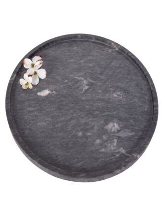 Декоративный круглый мраморный поднос Artifacts Trading Company