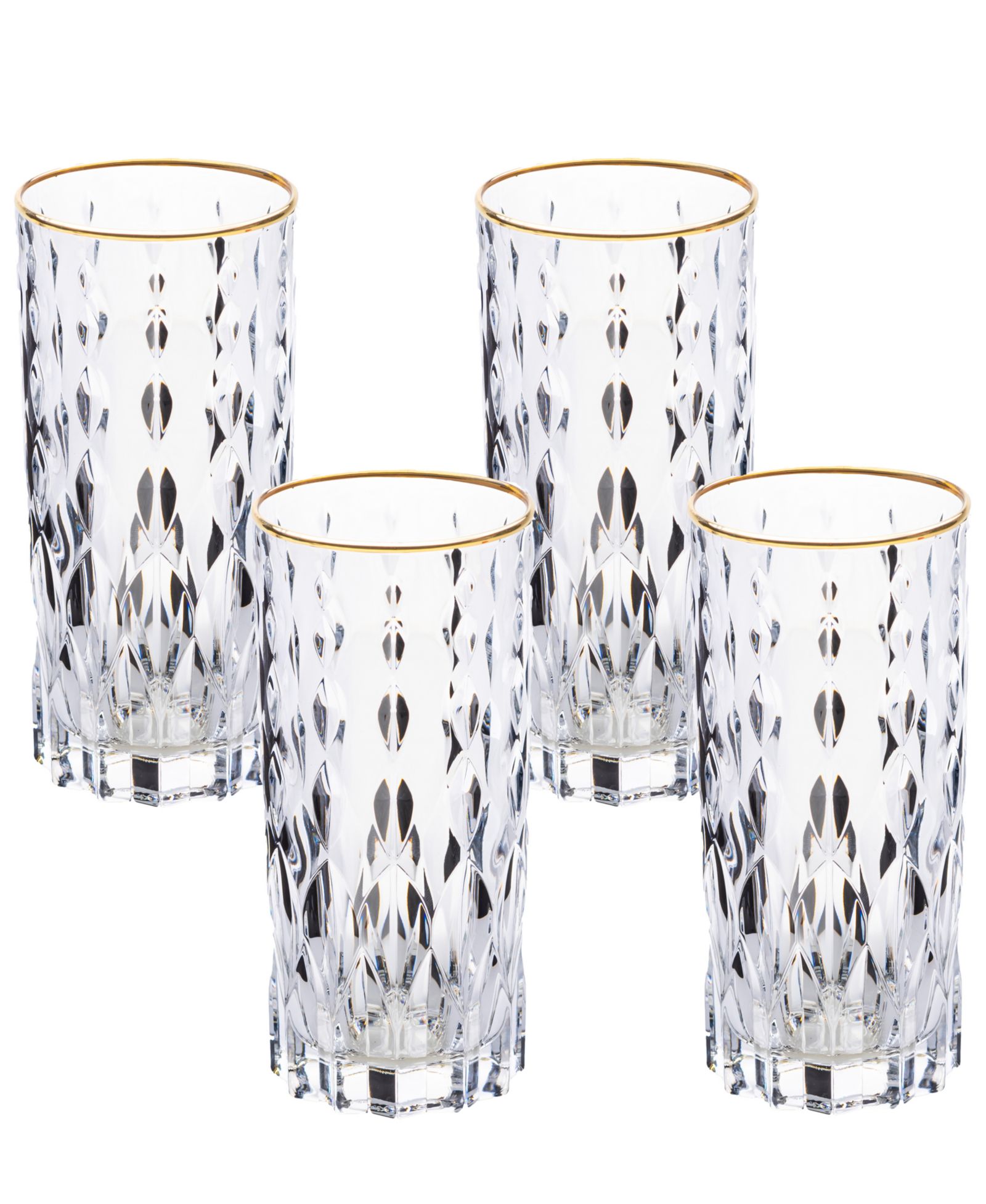 Lorren Home Trends набор из 4 стаканов Marilyn Gold-Tone