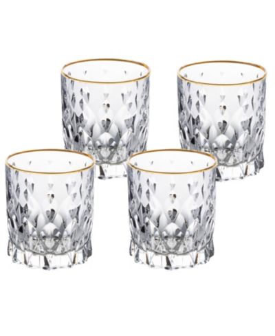 Lorren Home Trends Стаканы для виски Marilyn Gold-Tone, набор 4 шт.