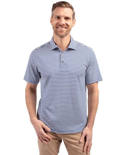 Cutter & Buck Men's Virtue Eco Pique Stripe Recycled Polo Shirt