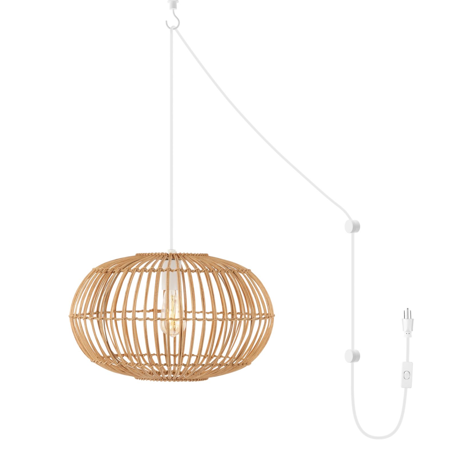 Leo Farmhouse Coastal Rattan LED Pendant