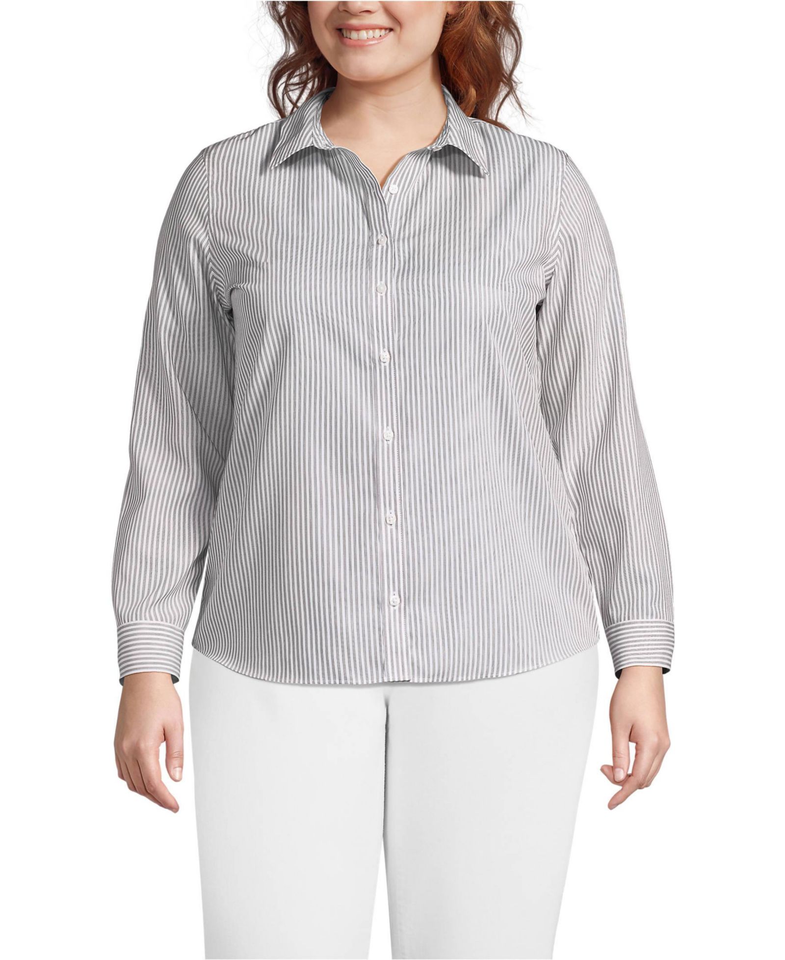Рубашка Lands' End Plus Size No Iron Button Front