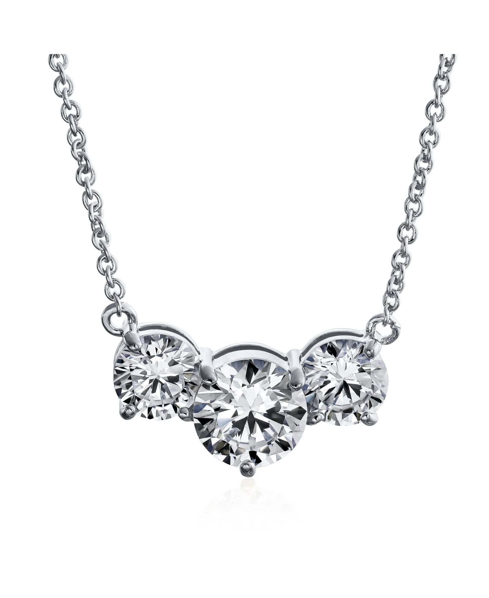 Колье с кубическим цирконием 3 Stone CZ Past Present Future от Bling Jewelry