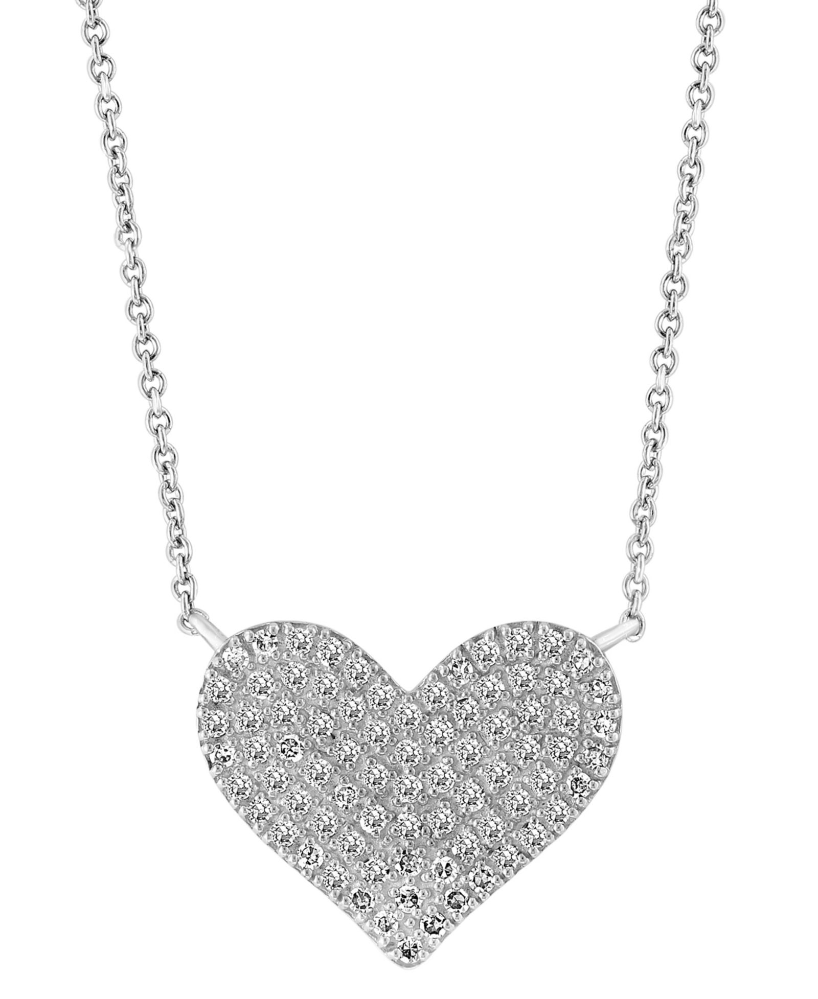 EFFY® Подвеска-кулон Heart Diamond Pavé 14" (1/3 ct. t.w.) в серебре Sterling Silver