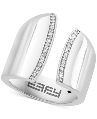 Кольцо EFFY® Diamond Wide Cuff (1/10 ct. t.w.) из стерлингового серебра