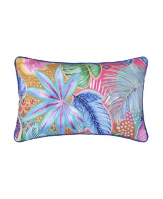 J. Queen Bold Hanalei Tropical Quilted Decorative Pillow, 12" x 20"