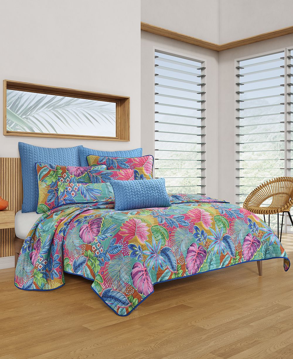 J. Queen Bold Hanalei Tropical 3-Pc Quilt Set, King/California King