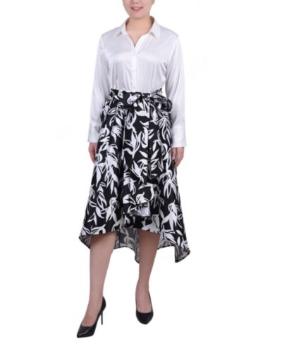 Платье NY Collection Petite Satin and Mikado High Low