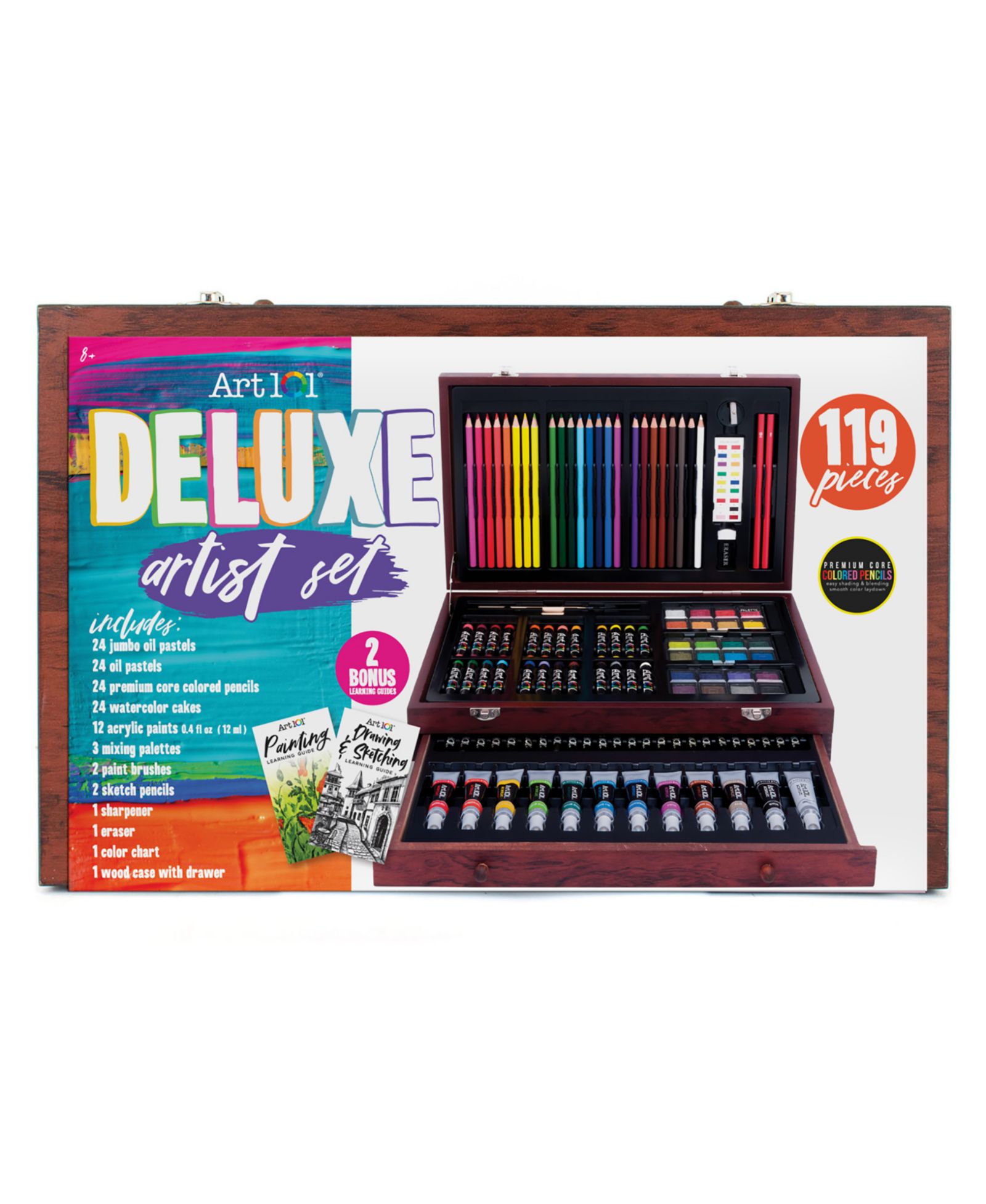 Art 101 Набор для творчества Deluxe в деревянном кейсе, 119 предметов
