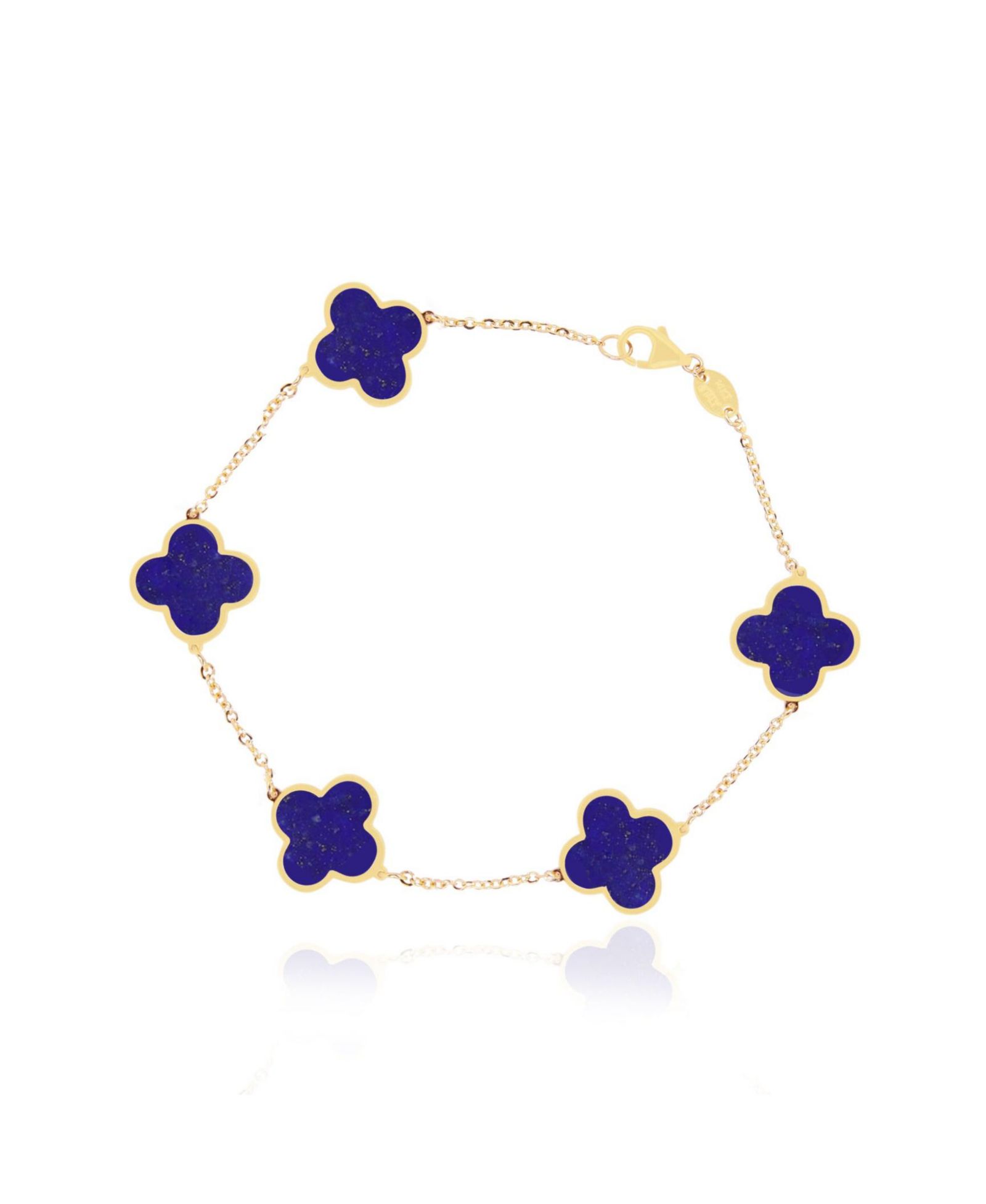 Браслет The Lovery Lapis Clover 14K Gold