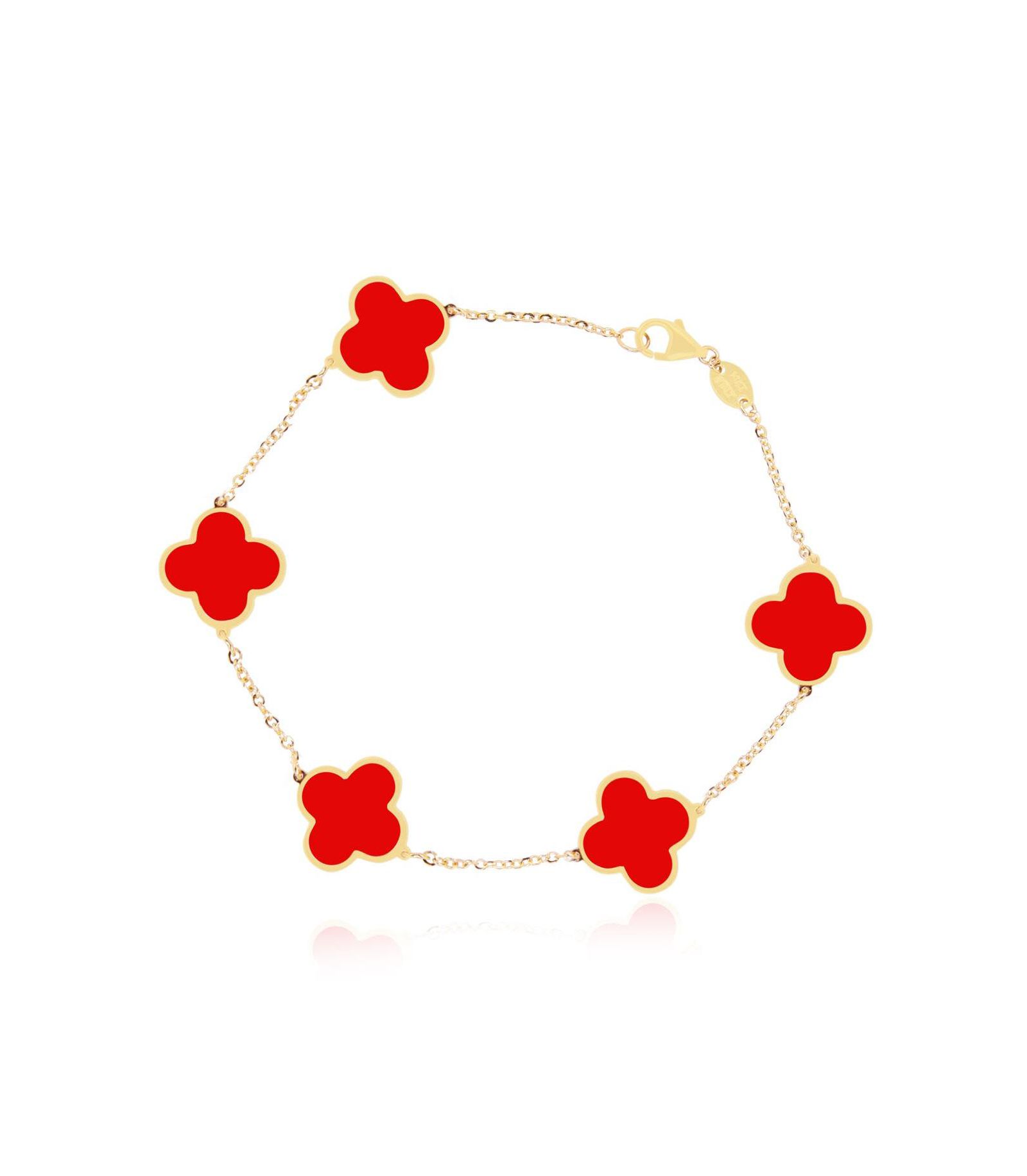 Браслет The Lovery Large Coral Clover 14K Gold