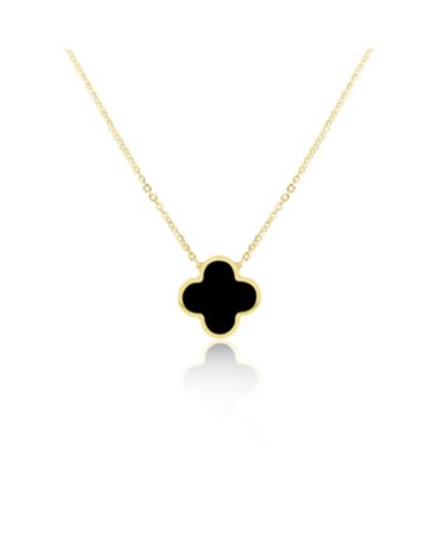 Колье The Lovery Extra Large Onyx Single Clover 14K Yellow Gold