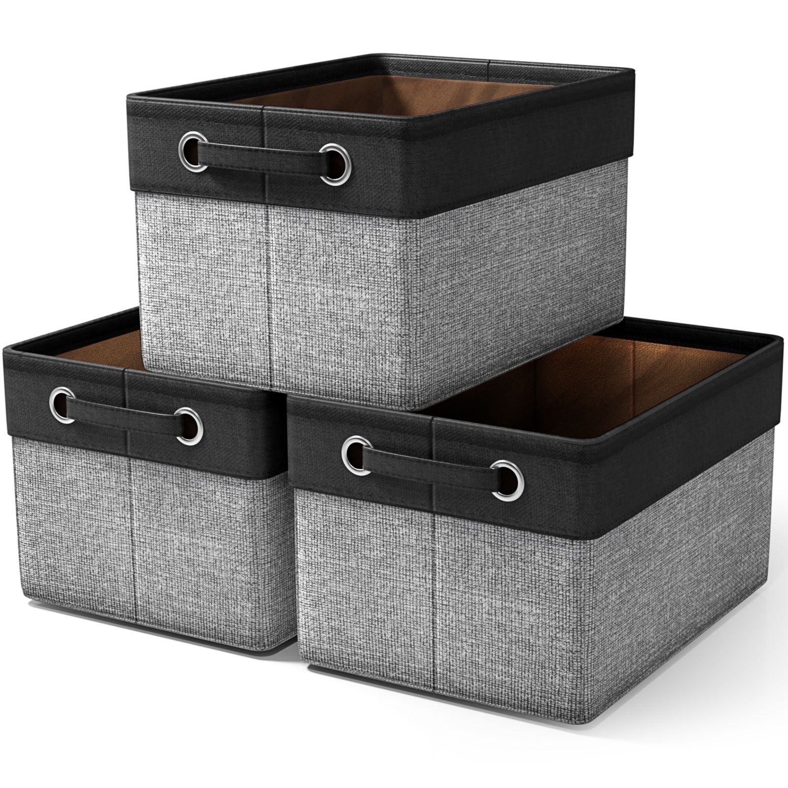 Sorbus 3 Pack 15 inch Collapsible Storage Bins with Handles - Perfect for Home Storage & Organization