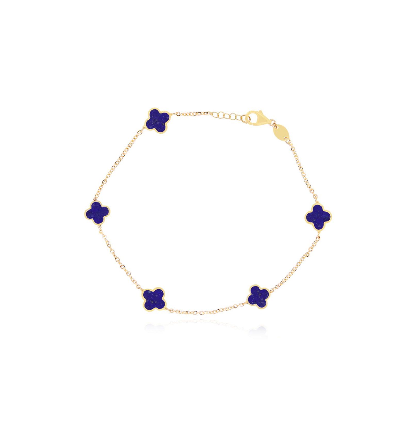 Браслет The Lovery Mini Lapis Clover 14K Gold