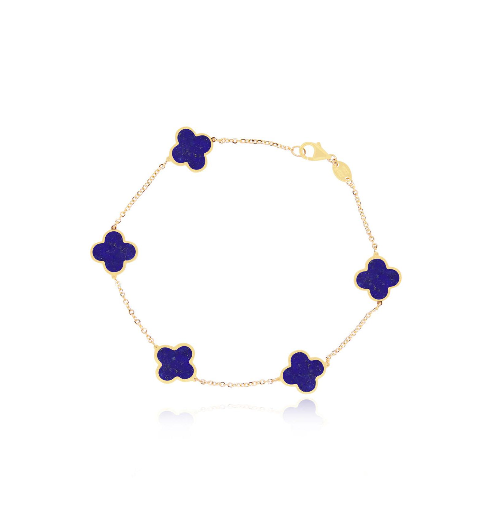 The Lovery браслет Lapis Clover 14K Gold