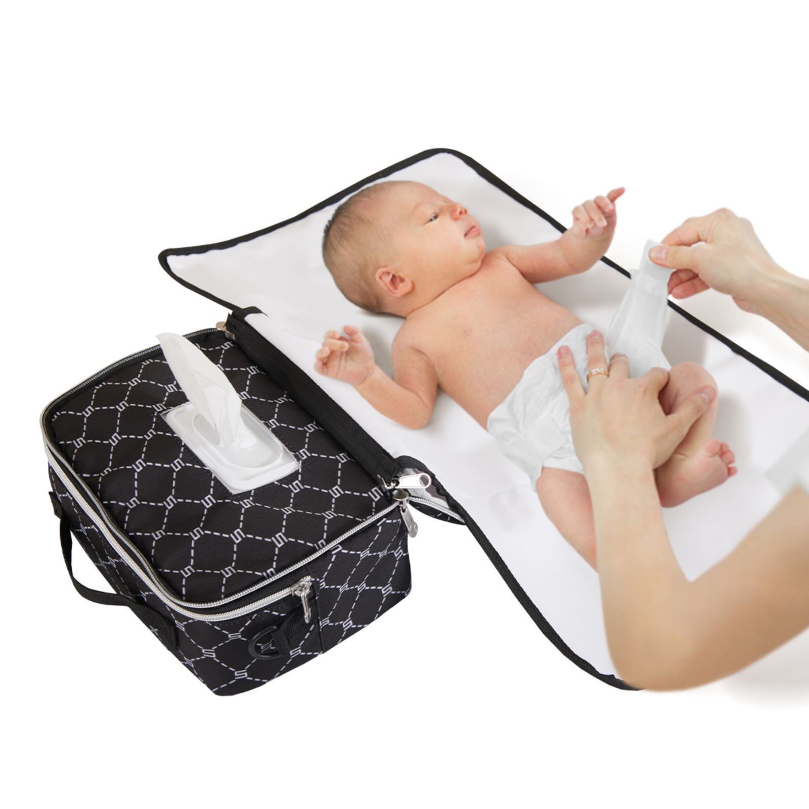 Sunveno Portable Diaper Bag with Changing Pad, Waterproof Travel Baby Bag