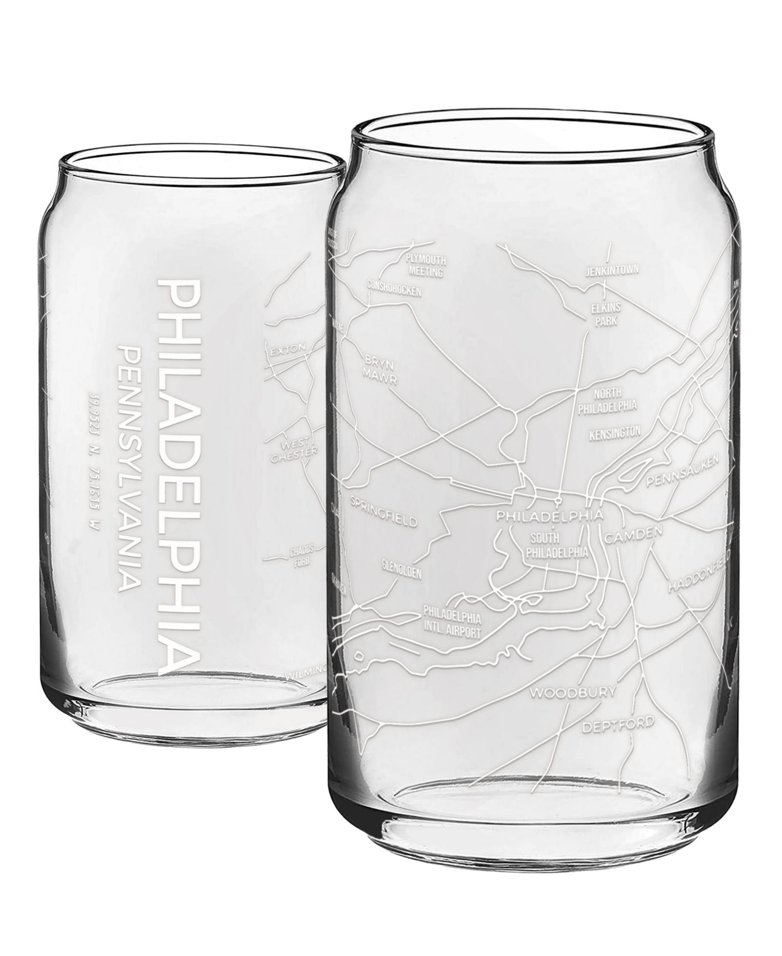 Стакан NARBO THE CAN Philadelphia Map 16 oz Everyday, Set of 2