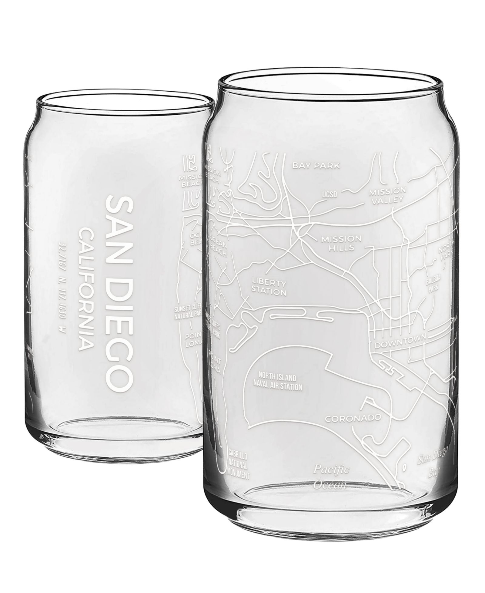 Набор из 2 стаканов NARBO THE CAN San Diego Map 16 oz