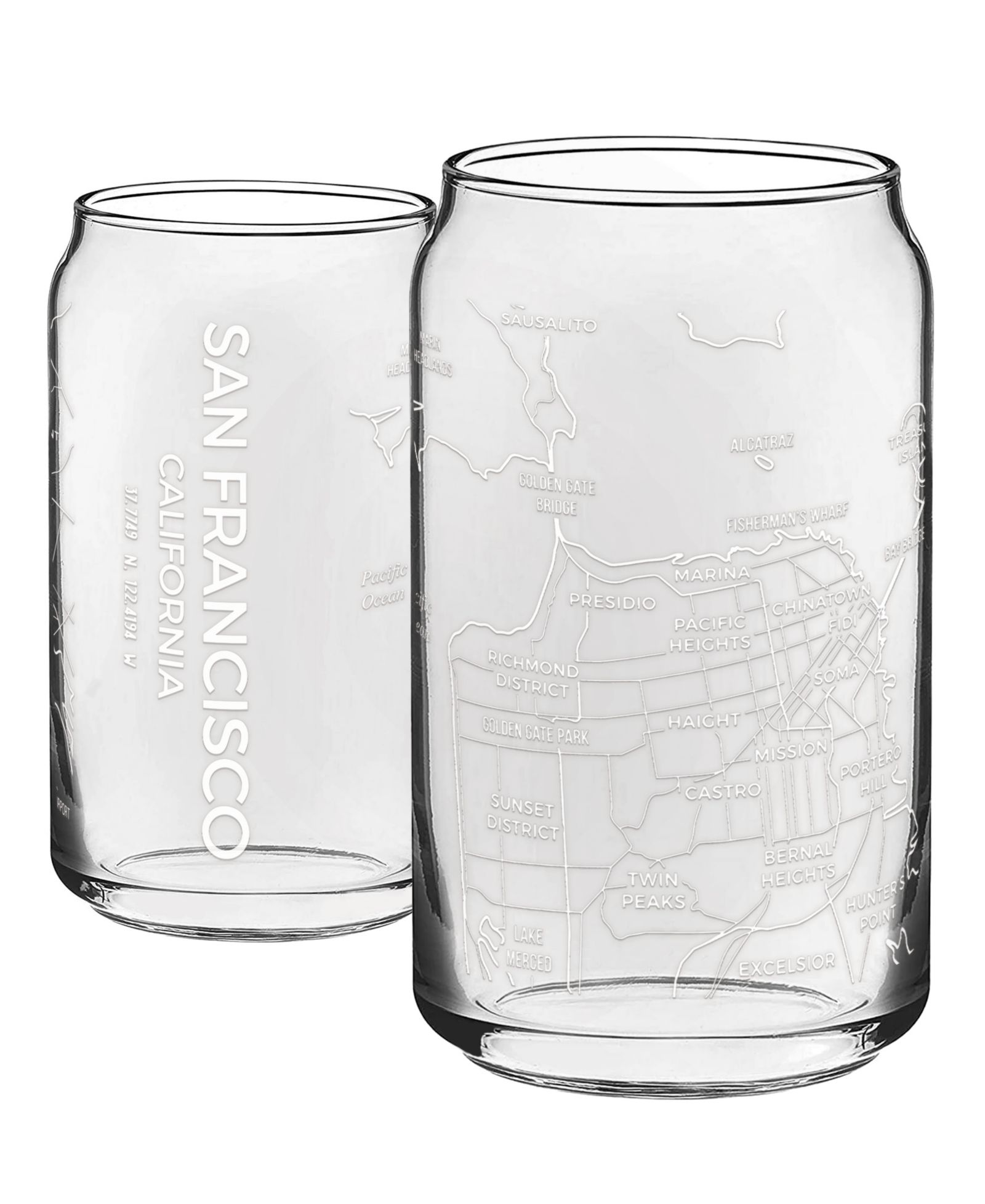 NARBO THE CAN San Francisco Map стакан для воды 16 oz, набор из 2 шт