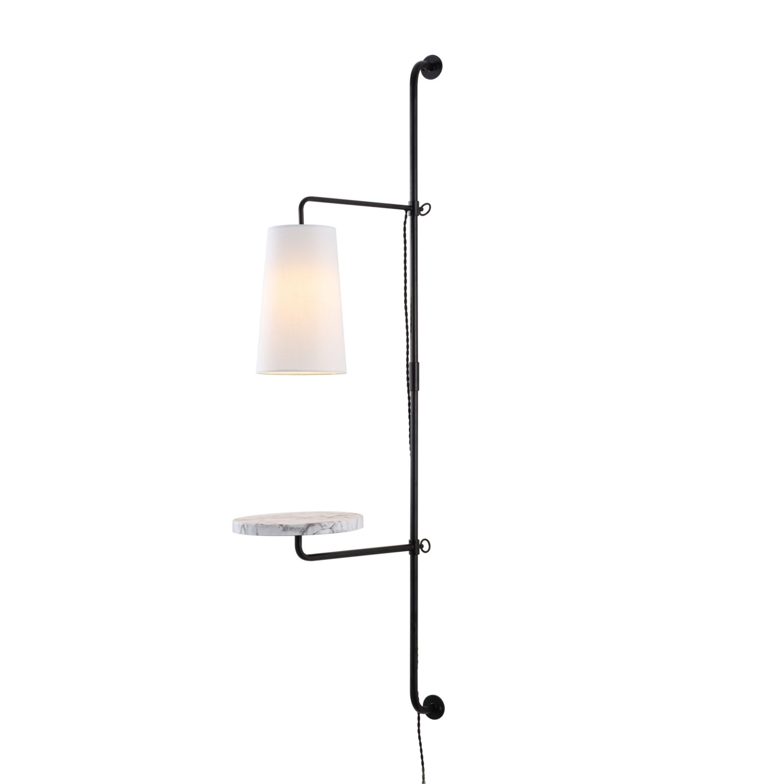 Andre 1-Light Contemporary Industrial Iron Plug-In with Adjustable Marble Table LED Sconce