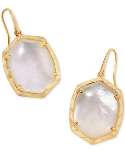 Серьги-подвески Kendra Scott Daphne с имитацией жемчуга, позолоченные 14k Gold